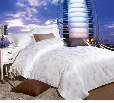 天姿家纺 星级酒店宾馆床上用品全棉漂白水波纹套件 杭州工厂